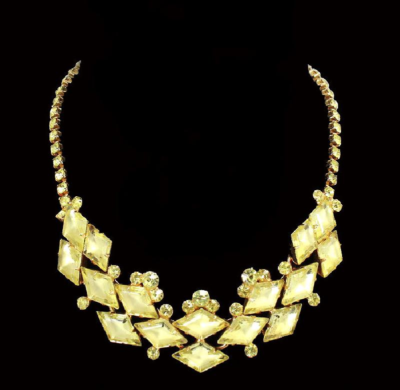 Front view of Yellow Diamond Frosted Necklace
