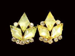 Yellow Diamond Frosted Earrings Clip