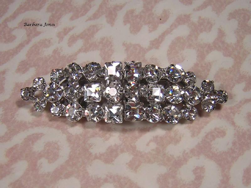 Front view of Clear Square Dress Clip