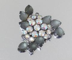 Gray (black Diamond) Pear Frosted Brooch