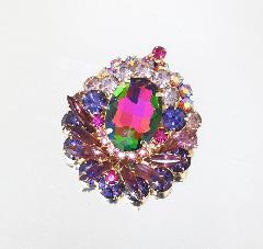 Multiple Colors Oval Multi-Color/Shaded Pin Pendant