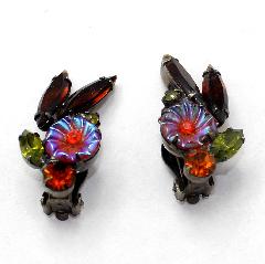 Topaz Scooped Multi-Color/Shaded Earrings Clip