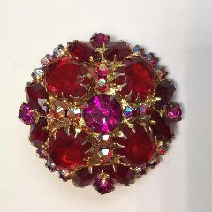Red Oval Brooch