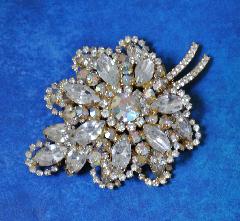 Clear Navettes Brooch