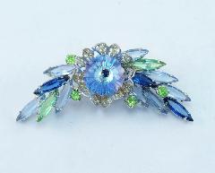 Blue Navettes Rivoli/Margarita Brooch