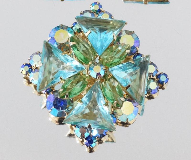 Front view of Blue Triangle Pin Pendant
