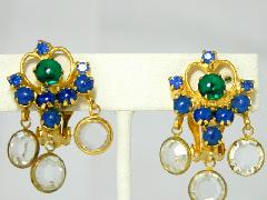 Multiple Colors Cabochons Earrings Clip