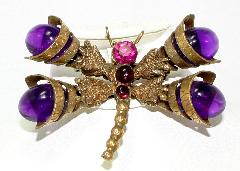 Purple (cardinal) Cabochons Brooch