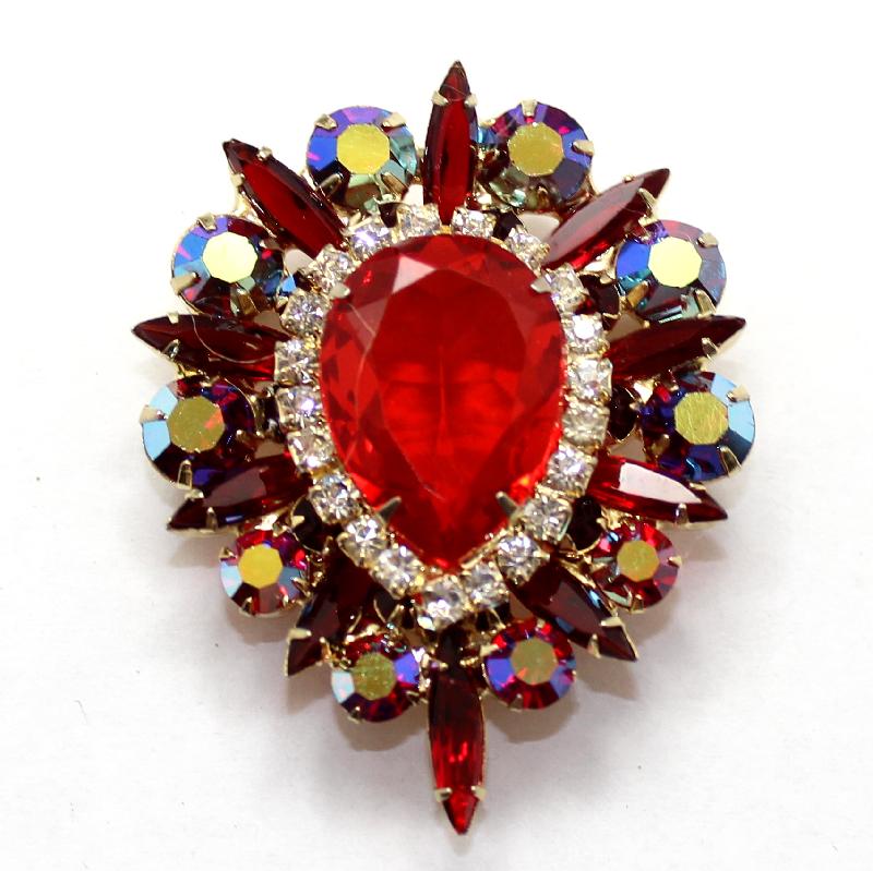 Front view of Red Pear Pin Pendant