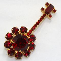 Red Chatons Only Brooch