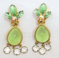 Green Pear Plastic Earrings Clip