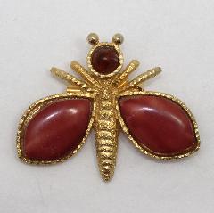 Orange Cabochons Plastic Brooch