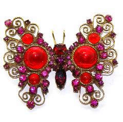 Red Cabochons Brooch
