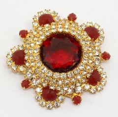 Red Dentelle Brooch