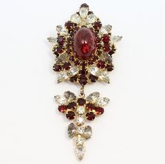 Red Cabochons Brooch