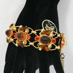 Topaz Cabochons Bracelet Flat Push In