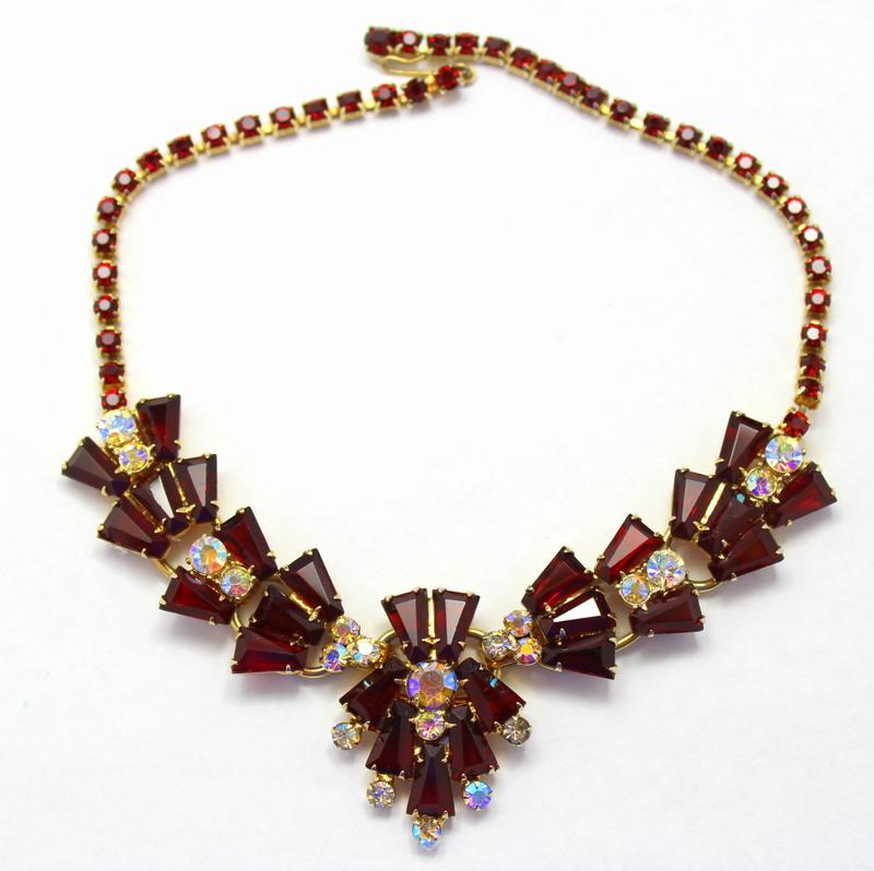 Front view of Red Keystones Necklace