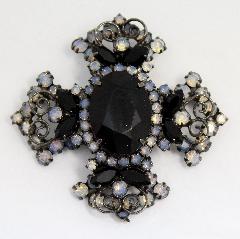 Black (jet) Oval Brooch