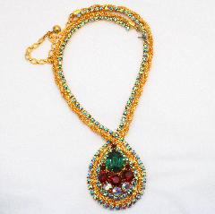 Multiple Colors Pear Necklace