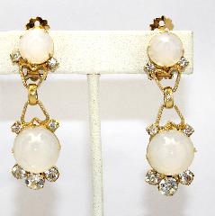 Clear Cabochons Earrings Clip