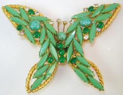 Green Navettes Brooch