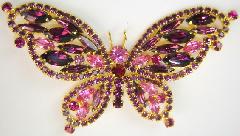 Purple (cardinal) Navettes Brooch
