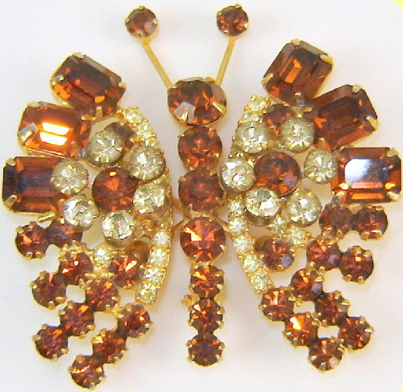 Front view of Topaz Emerald Cut Brooch