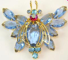 Blue Oval Brooch