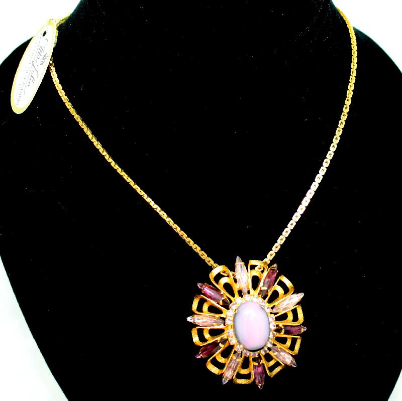 Front view of Purple (cardinal) Cabochons Pendant