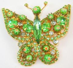 Green Navettes Brooch