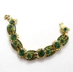 Green Navettes Bracelet 5 Link