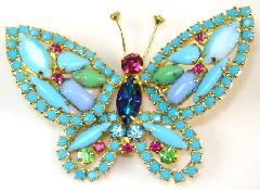 Turquoise Baguettes Brooch