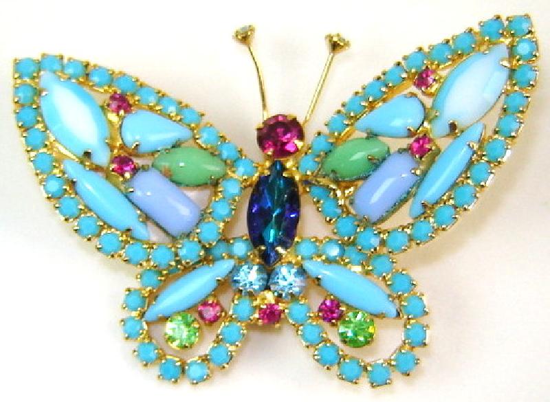 Front view of Turquoise Baguettes Brooch