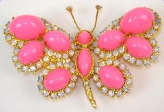 Pink Cabochons Plastic Brooch