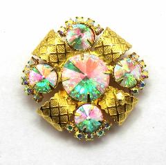 AB Chatons Only Rivoli/Margarita Brooch