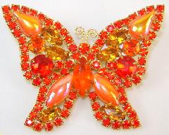 Orange Navettes Brooch