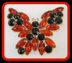 Orange Navettes Brooch