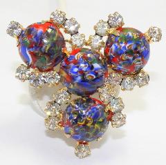 Multiple Colors Cabochons Spotted Brooch