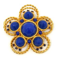 Blue Cabochons Brooch