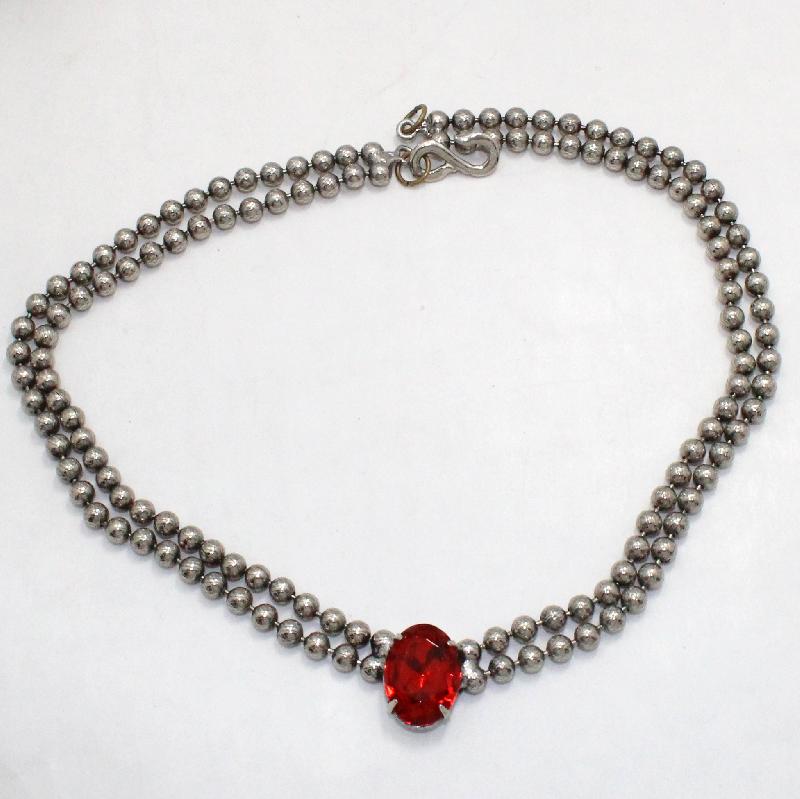 Front view of Red Oval Necklace