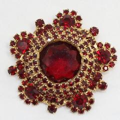 Red Dentelle Brooch