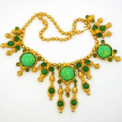 Green Cabochons Necklace