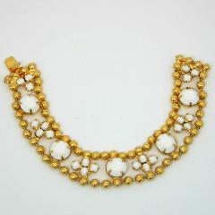 White (chalk Or Milk) Chatons Only Bracelet Flat Push In