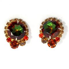Fall Chatons Only Multi-Color/Shaded Earrings Clip