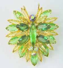 Green Navettes Brooch