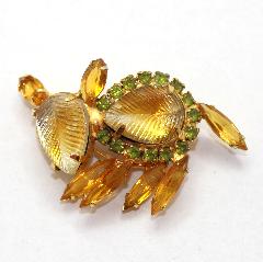 Topaz Pear Molded/Cut Brooch