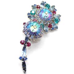 Blue Navettes Rivoli/Margarita Brooch