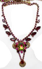 Purple (cardinal) Oval Multi-Color/Shaded Necklace