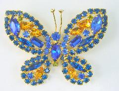 Blue Baguettes Brooch