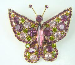 Purple (cardinal) Navettes Brooch
